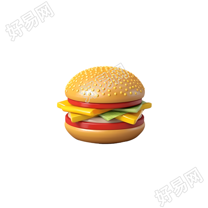 3D迷你汉堡可爱logo设计