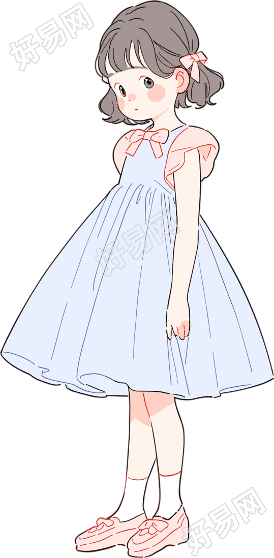 女孩萌萌的插画素材