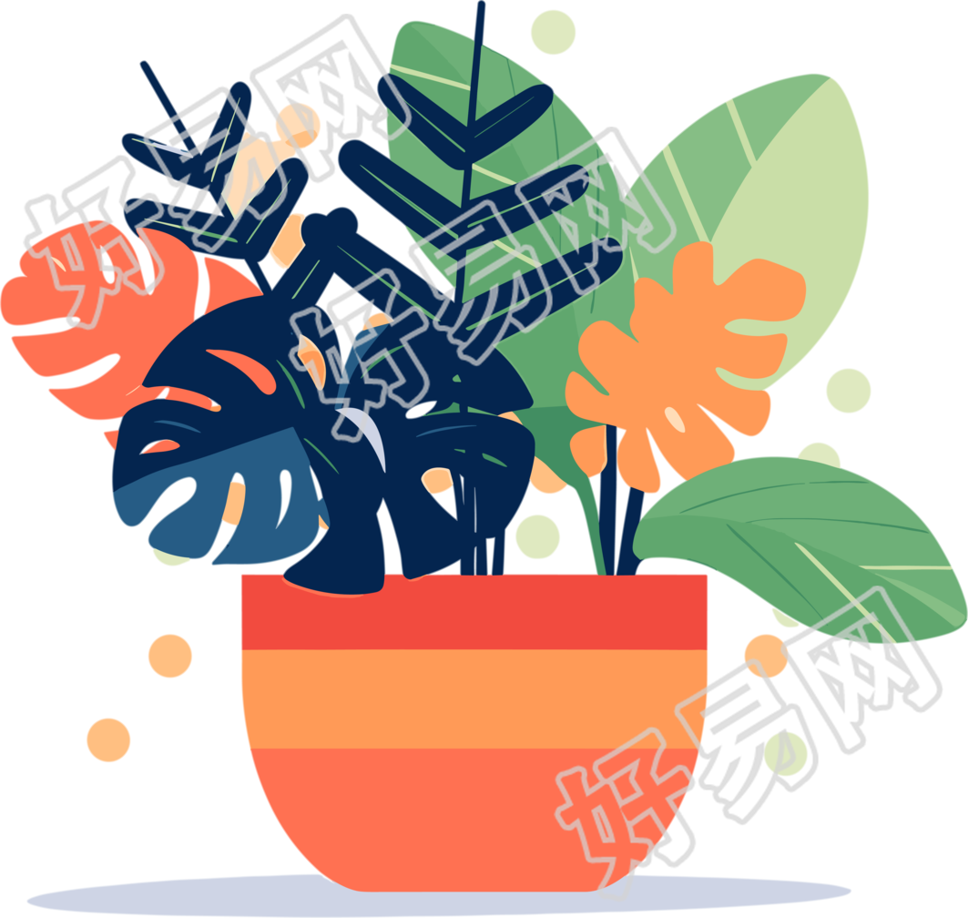 植物收藏式平面插图