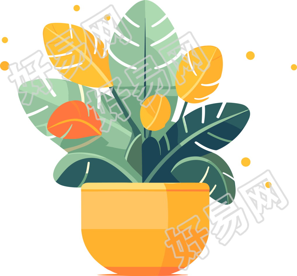 植物收集风格的平面插画