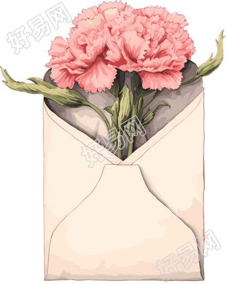粉色康乃馨花束插画