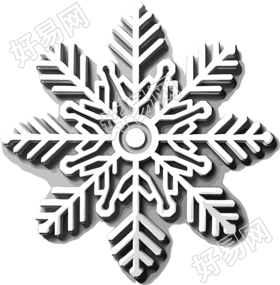 白色边框的雪花贴纸