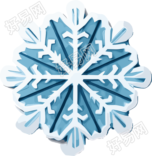 白边白底的雪花贴纸