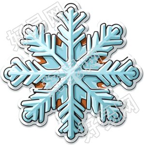 白边白底高清风格雪花贴纸