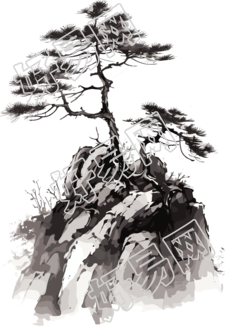 中国风墨迹插画设计素材