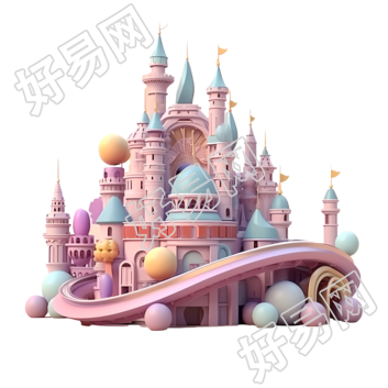 梦幻城堡插画
