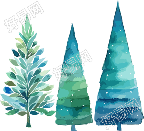 三个圣诞树PNG图