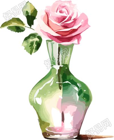 粉色玫瑰创意婚礼插图