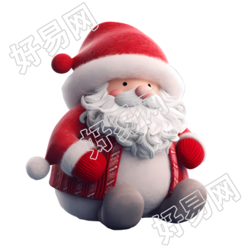 可爱的毡制圣诞老人3D渲染