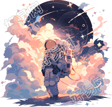 太空星球平面矢量插画