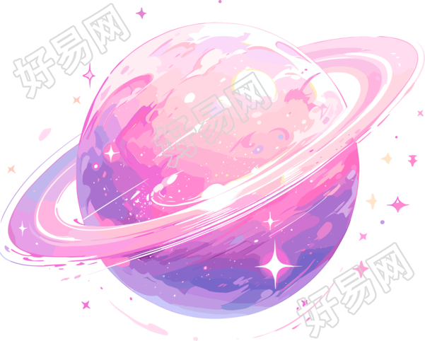 太空星球平面矢量插画