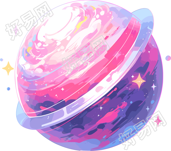 2D平面插图太空星球