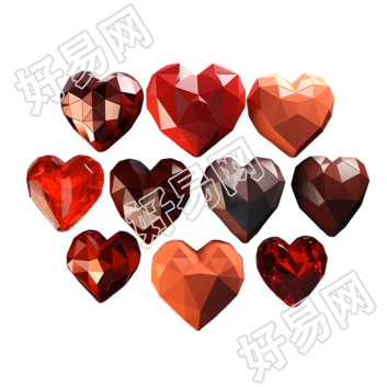 3D高清红色心形图形素材