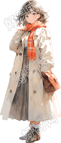 手绘女性插画PNG素材