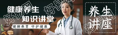 健康养生知识讲堂老中医实景公众号封面图