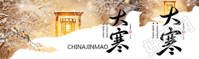 24节气大寒卡通小鸟公众号封面图