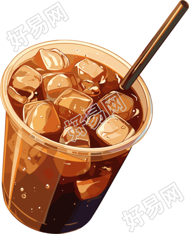 冰咖啡手账元素