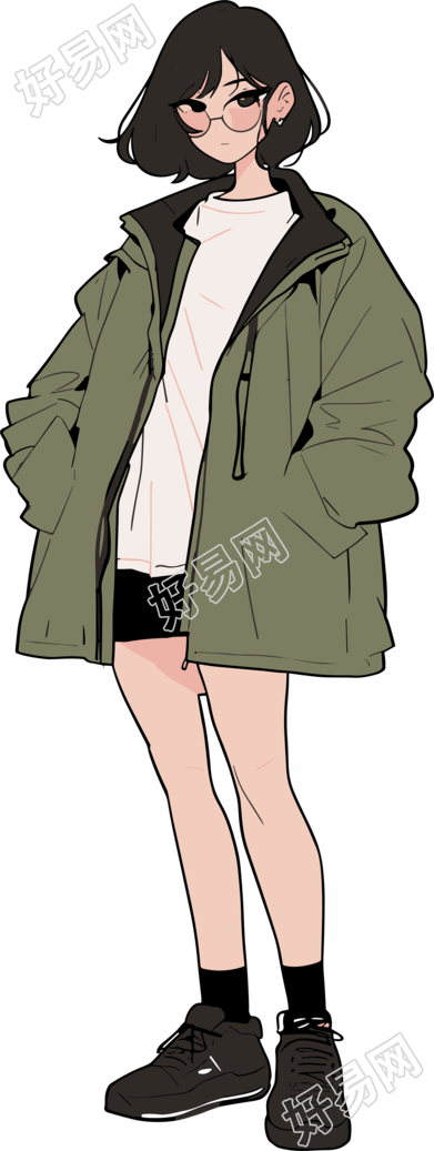 酷女孩手账装饰元素
