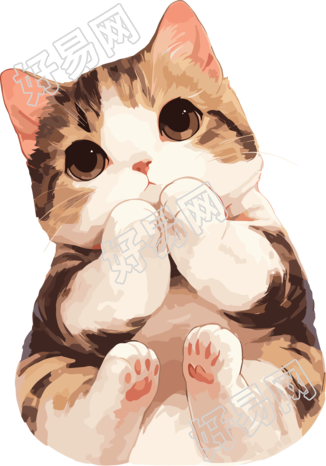 小猫贴纸手账元素