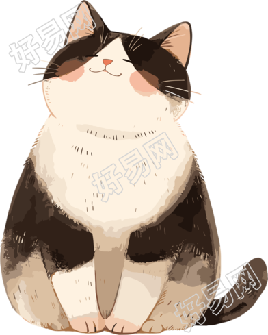 小胖猫手账简约素材