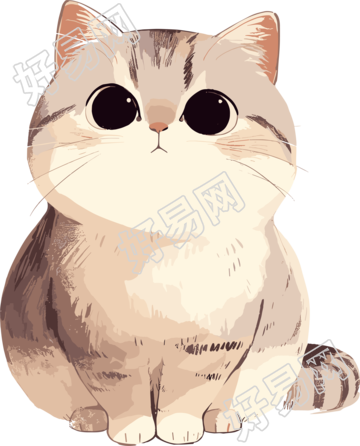 可爱猫猫手账装饰元素