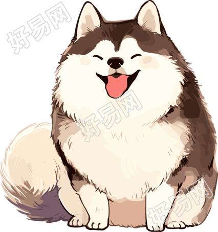 哈士奇手账贴纸元素