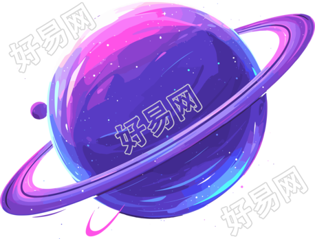 外太空紫色行星插画