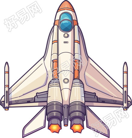 航空飞船创意插画