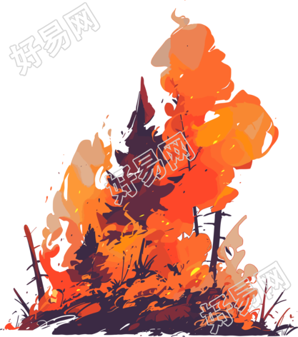 森林火灾插画