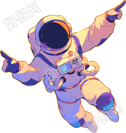 卡通宇航员动画插图