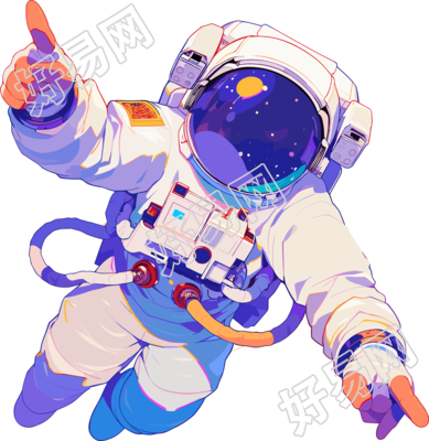 卡通宇航员可商用插画