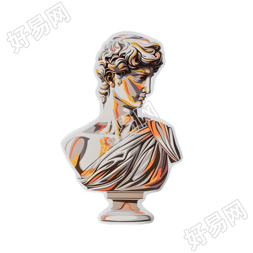 复古贴纸雕塑石膏插画
