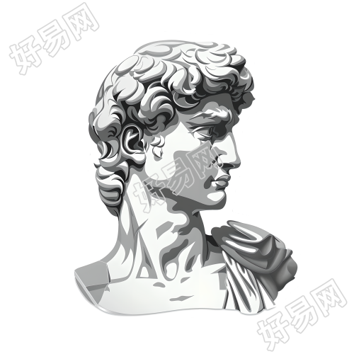 复古贴纸罗马雕塑插画