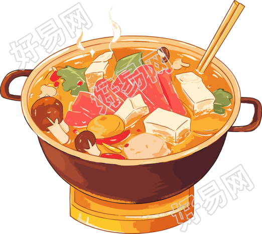 卡通火锅美味插图