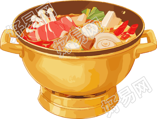 铜火锅创意插图