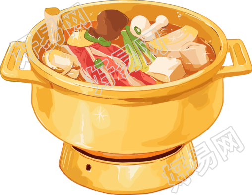铜火锅可商用插画
