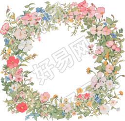 鲜花边框简约风格素材