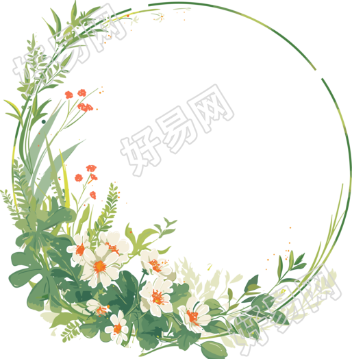 鲜花边框元素