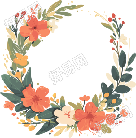 鲜花边框插画
