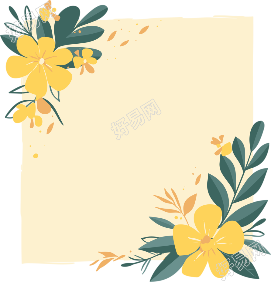 鲜花边框插图