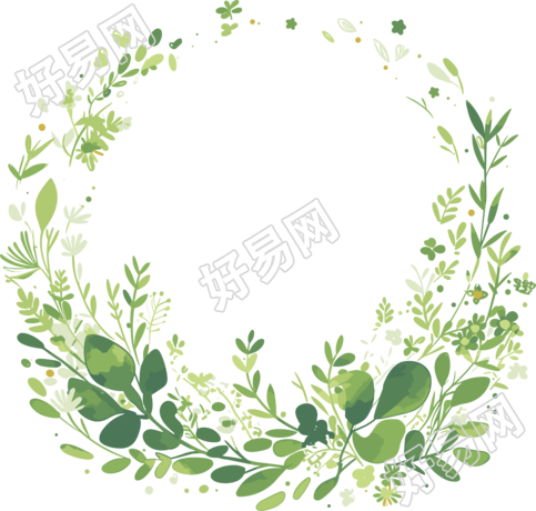 鲜花边框小清新插画