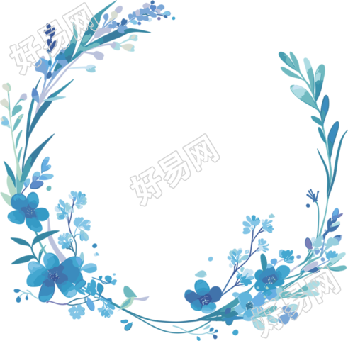 鲜花边框简约插图