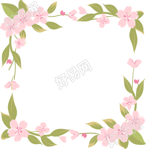 鲜花边框透明背景素材