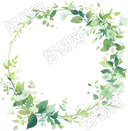 鲜花边框创意插图