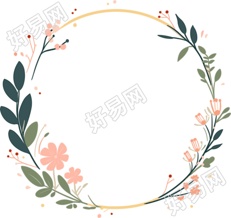 鲜花边框时尚插图