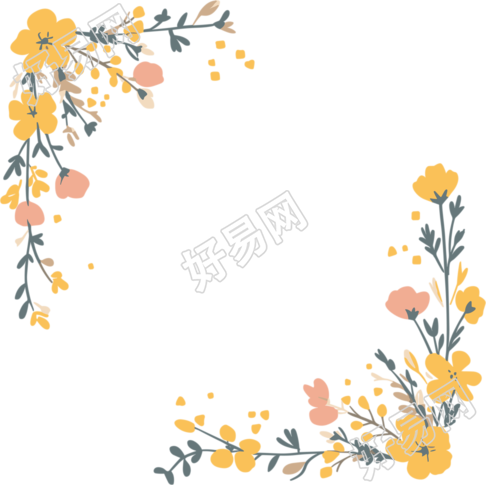 鲜花边框PNG商用插画