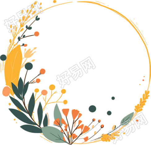 鲜花边框设计元素