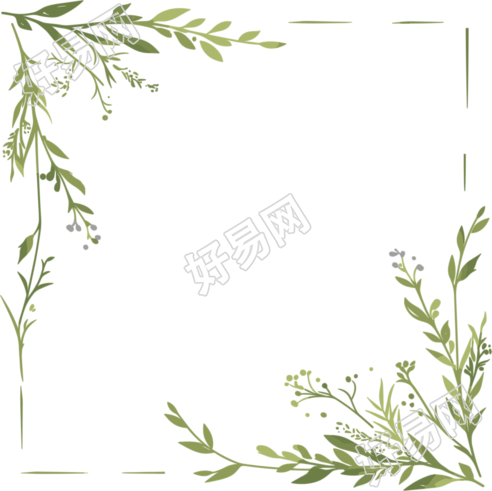 鲜花边框简约插图