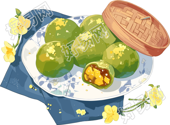 青团精美插图