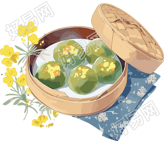 青团美味插画